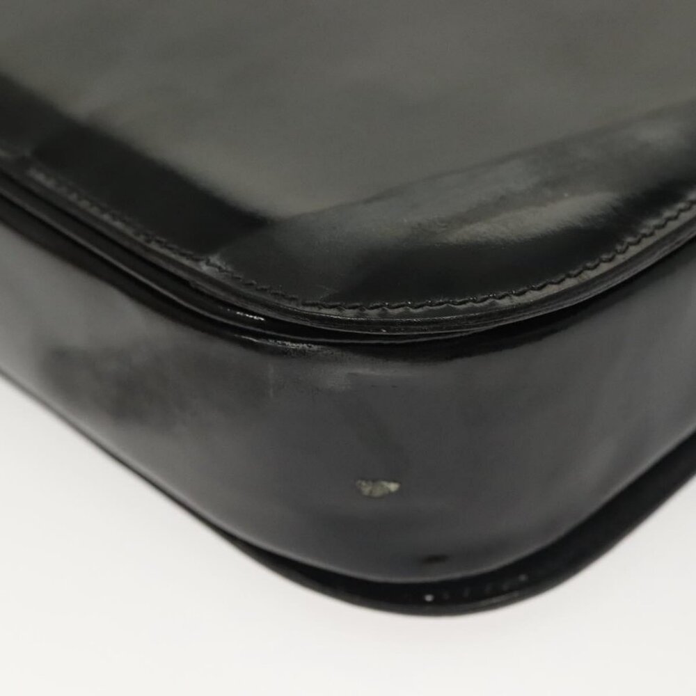 Authentic CELINE Horse Carriage Shoulder Bag Patent leather Black Gold - Picture 6 of 16